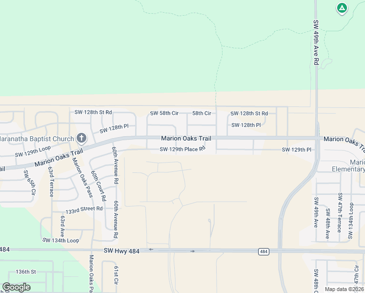 map of restaurants, bars, coffee shops, grocery stores, and more near 5676 Southwest 129th Place Road in Ocala