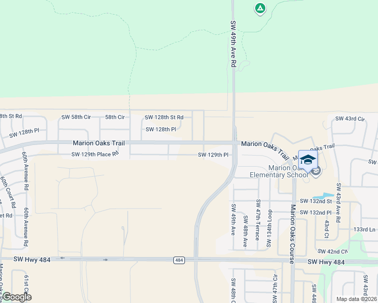 map of restaurants, bars, coffee shops, grocery stores, and more near 5141 Southwest 129th Place in Ocala