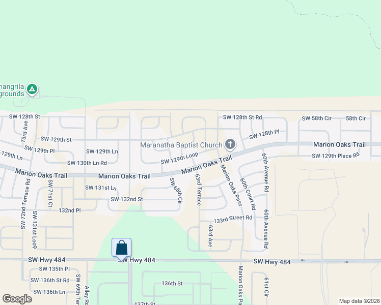 map of restaurants, bars, coffee shops, grocery stores, and more near 6375 Southwest 129th Loop in Ocala