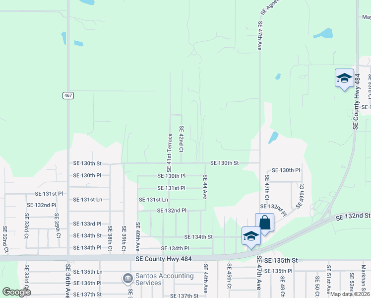 map of restaurants, bars, coffee shops, grocery stores, and more near 12935 Southeast 42nd Court in Belleview