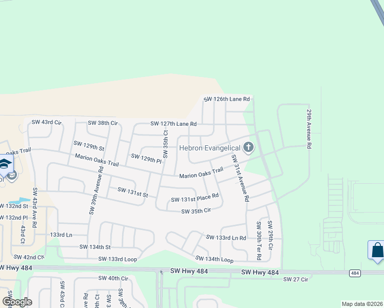 map of restaurants, bars, coffee shops, grocery stores, and more near 3365 Southwest 129th Loop in Ocala