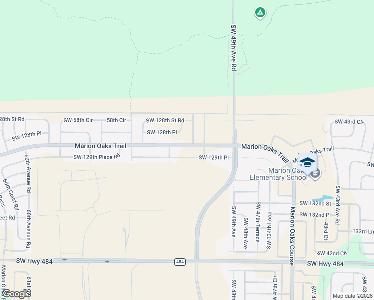 map of restaurants, bars, coffee shops, grocery stores, and more near 5141 Southwest 129th Place in Ocala