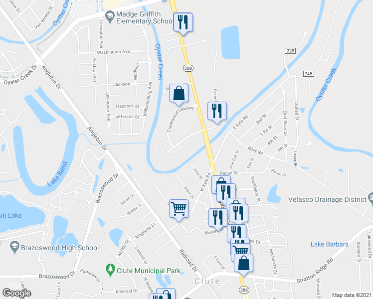 map of restaurants, bars, coffee shops, grocery stores, and more near 200 Timbercreek Drive in Richwood