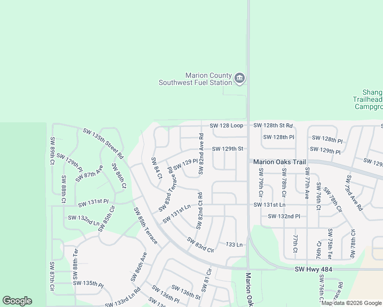map of restaurants, bars, coffee shops, grocery stores, and more near 12877 Southwest 82nd Avenue Road in Ocala