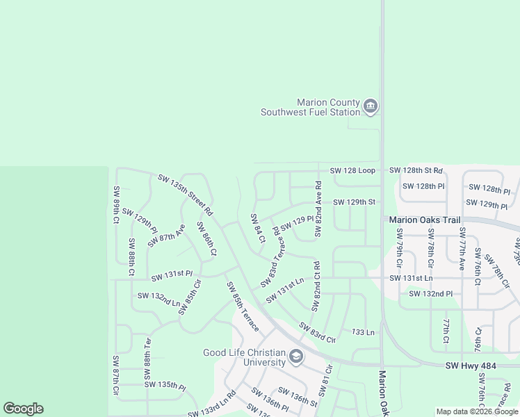 map of restaurants, bars, coffee shops, grocery stores, and more near 8336 Southwest 128 Loop in Ocala