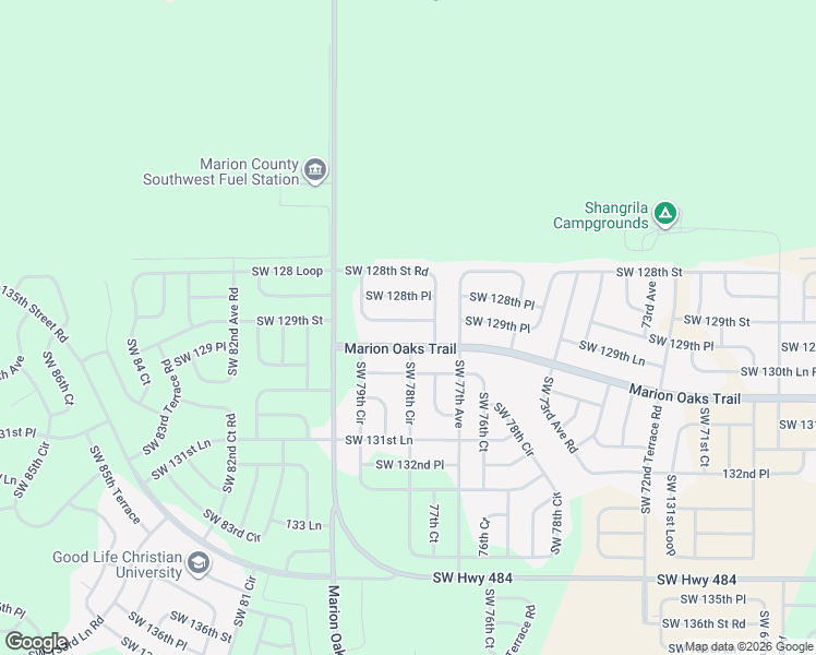map of restaurants, bars, coffee shops, grocery stores, and more near 7795 Southwest 127th Loop in Ocala