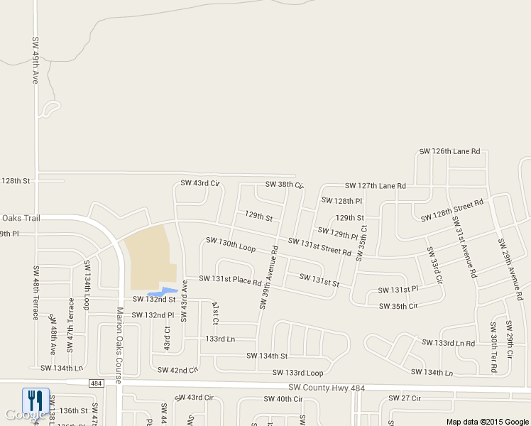 map of restaurants, bars, coffee shops, grocery stores, and more near 3914 128th Lane in Ocala