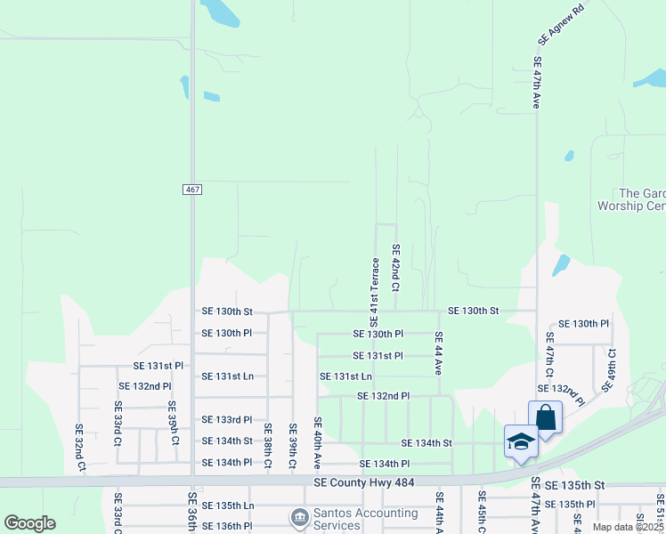 map of restaurants, bars, coffee shops, grocery stores, and more near 4049 Southeast 130th Street in Belleview