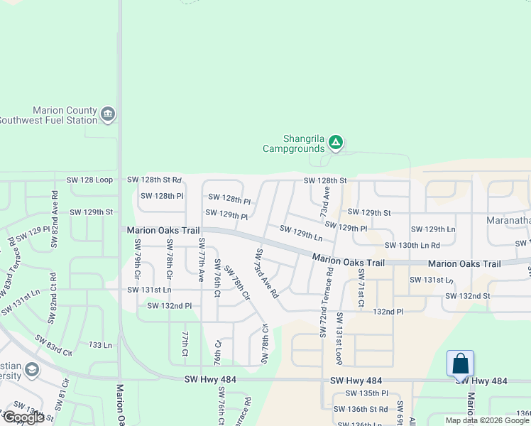map of restaurants, bars, coffee shops, grocery stores, and more near 12890 73rd Avenue Road in Ocala