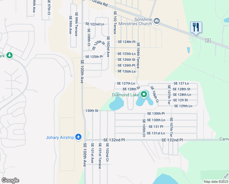 map of restaurants, bars, coffee shops, grocery stores, and more near 12851 Southeast 102nd Court in Belleview
