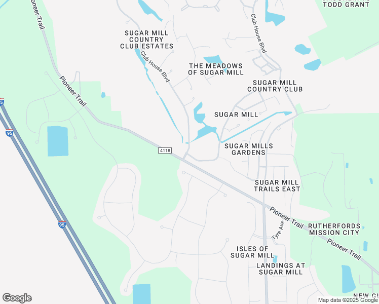 map of restaurants, bars, coffee shops, grocery stores, and more near 115 Club House Boulevard in New Smyrna Beach