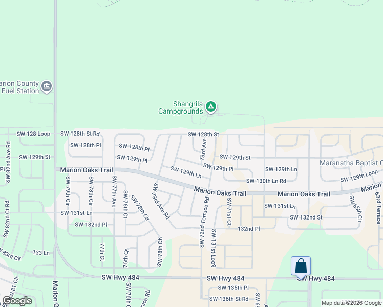 map of restaurants, bars, coffee shops, grocery stores, and more near 12898 Southwest 73rd Court Road in Ocala