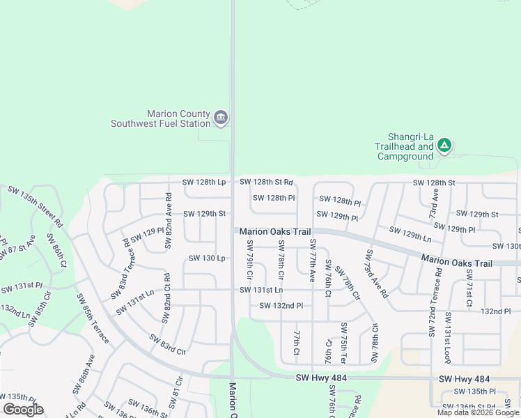 map of restaurants, bars, coffee shops, grocery stores, and more near 7920 Southwest 128th Place in Ocala