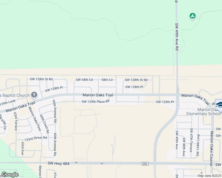 map of restaurants, bars, coffee shops, grocery stores, and more near 5500 Southwest 128th Place in Ocala