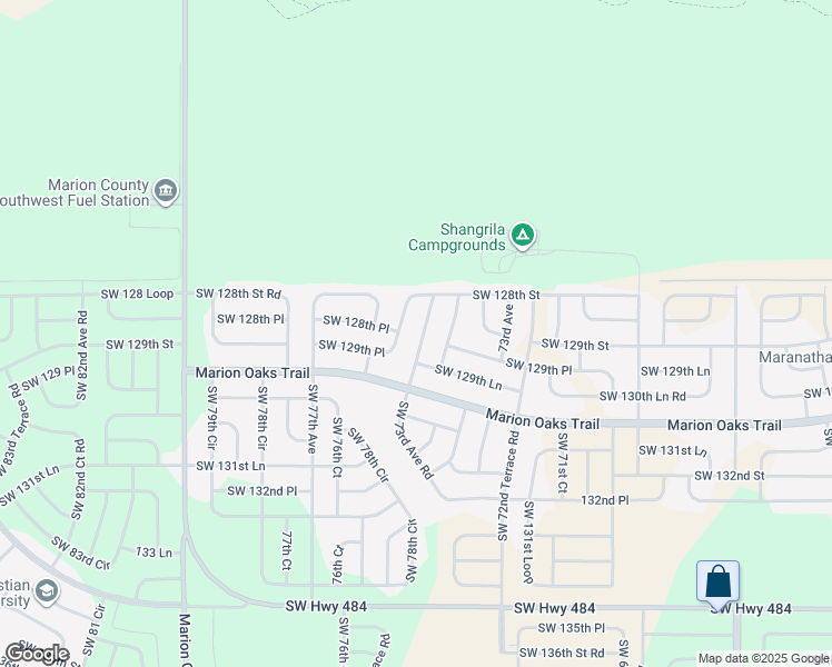 map of restaurants, bars, coffee shops, grocery stores, and more near 12890 73rd Avenue Road in Ocala