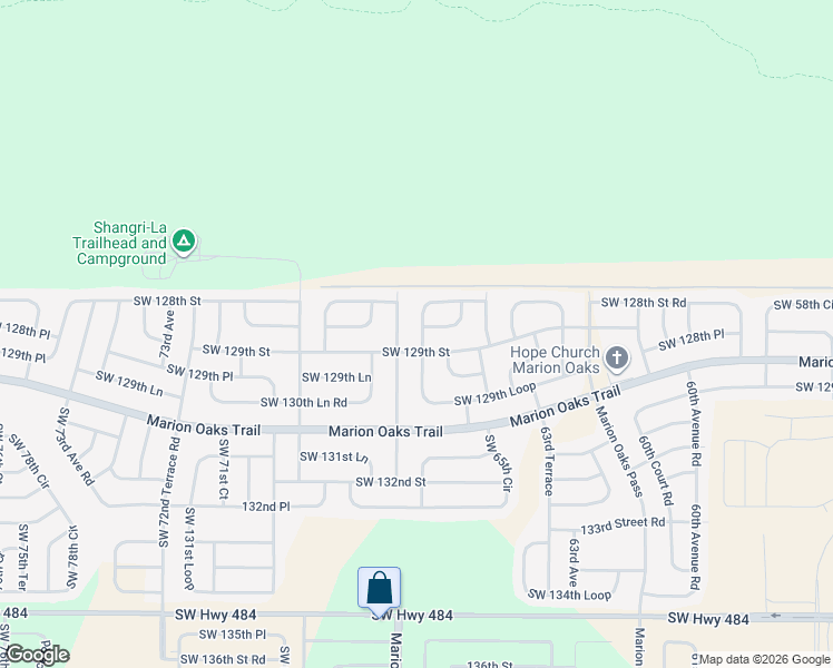 map of restaurants, bars, coffee shops, grocery stores, and more near 6605 Southwest 129th Loop in Ocala
