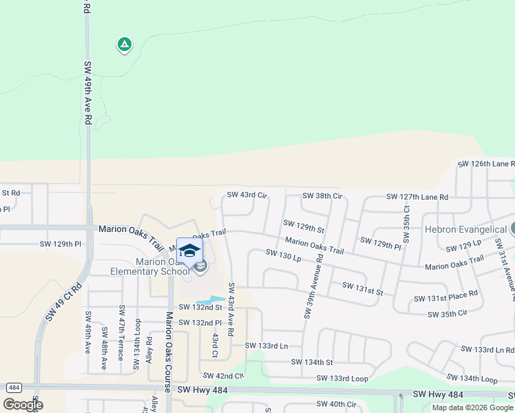 map of restaurants, bars, coffee shops, grocery stores, and more near 12796 Southwest 43rd Circle in Ocala
