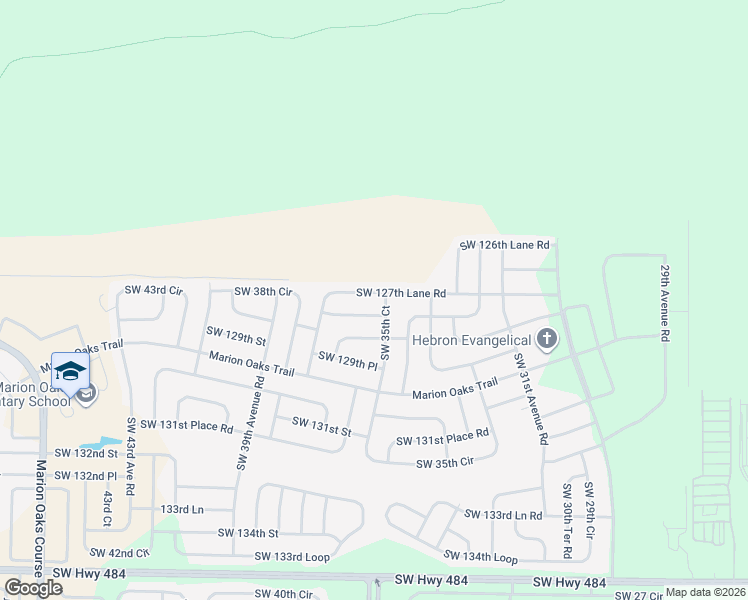 map of restaurants, bars, coffee shops, grocery stores, and more near 3649 128th Place in Ocala