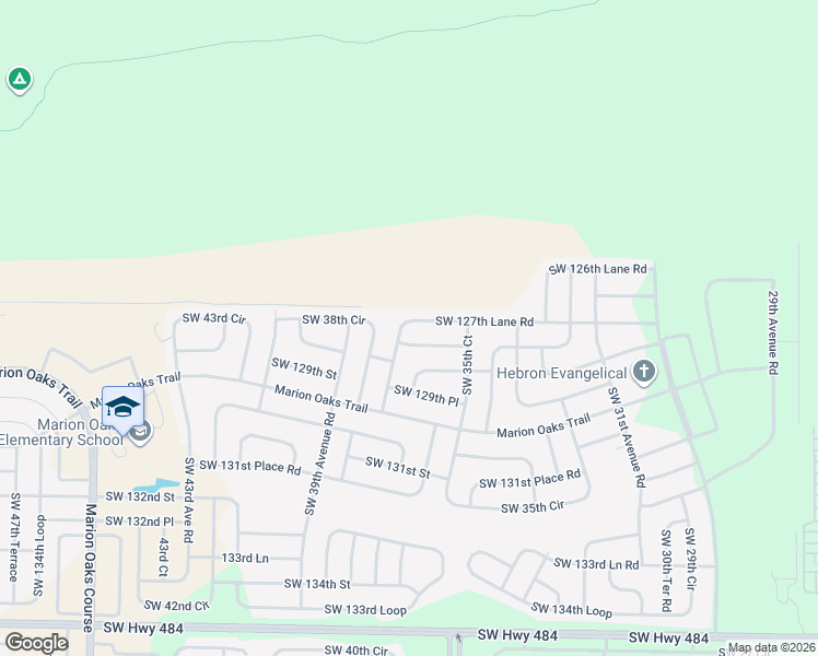 map of restaurants, bars, coffee shops, grocery stores, and more near 3705 Southwest 127th Lane in Ocala