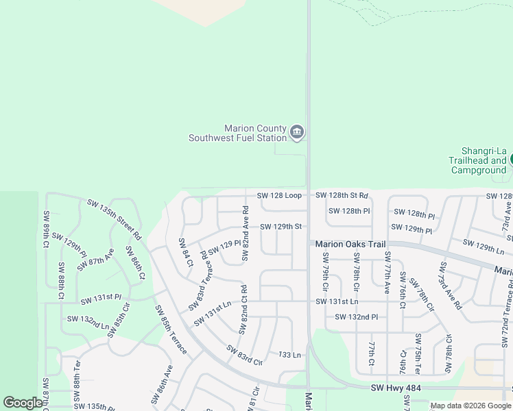 map of restaurants, bars, coffee shops, grocery stores, and more near 8121 Southwest 128 Loop in Ocala
