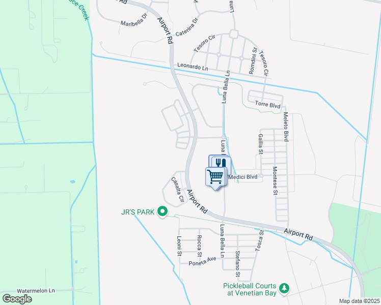 map of restaurants, bars, coffee shops, grocery stores, and more near 300 Airport Road in New Smyrna Beach