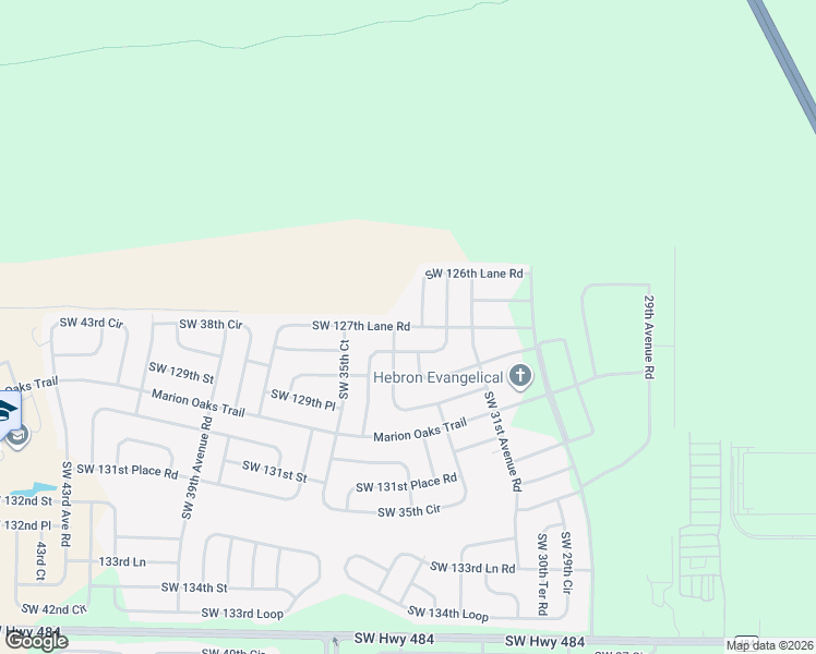 map of restaurants, bars, coffee shops, grocery stores, and more near 3469 Southwest 127th Lane in Ocala