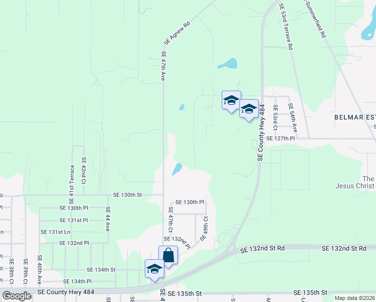 map of restaurants, bars, coffee shops, grocery stores, and more near 12651-12733 Southeast 48 Terrace in Belleview
