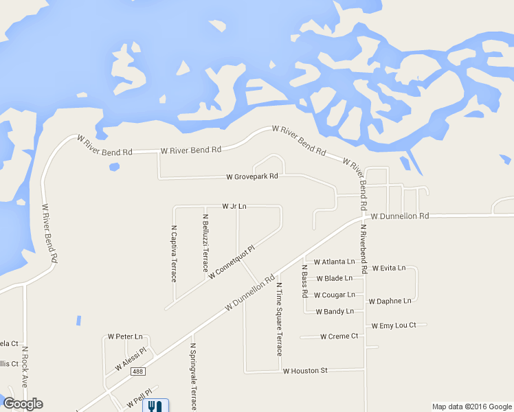 map of restaurants, bars, coffee shops, grocery stores, and more near 5635 West Junior Lane in Dunnellon