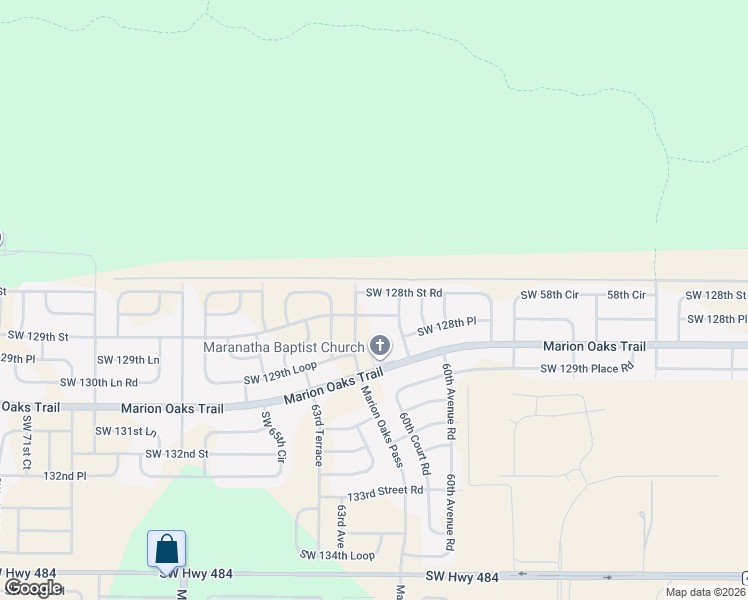 map of restaurants, bars, coffee shops, grocery stores, and more near 6193 Southwest 128th Street Road in Ocala