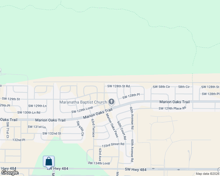 map of restaurants, bars, coffee shops, grocery stores, and more near 6193 Southwest 128th Street Road in Ocala