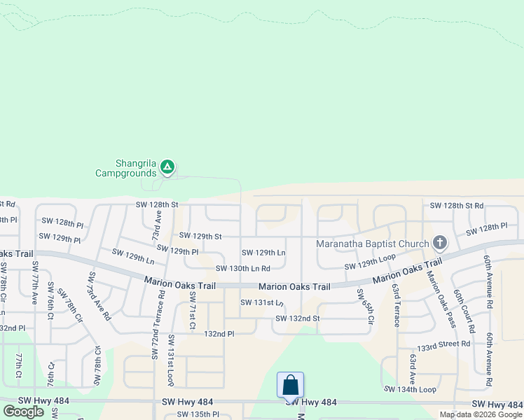 map of restaurants, bars, coffee shops, grocery stores, and more near 6837 Southwest 128th Street Road in Ocala