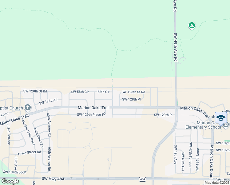 map of restaurants, bars, coffee shops, grocery stores, and more near 12781 Southwest 54th Court in Ocala