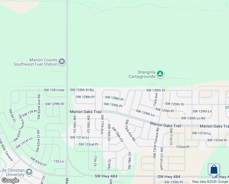 map of restaurants, bars, coffee shops, grocery stores, and more near 12867 77th Circle in Ocala