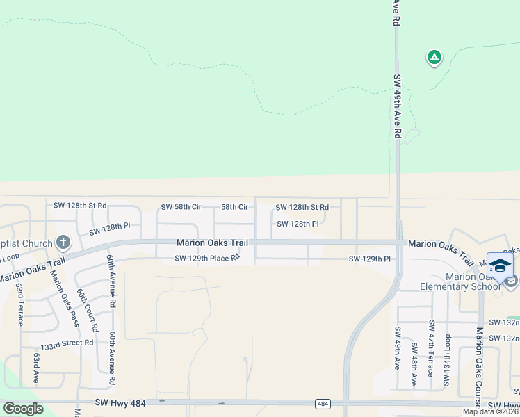 map of restaurants, bars, coffee shops, grocery stores, and more near 12781 Southwest 54th Court in Ocala
