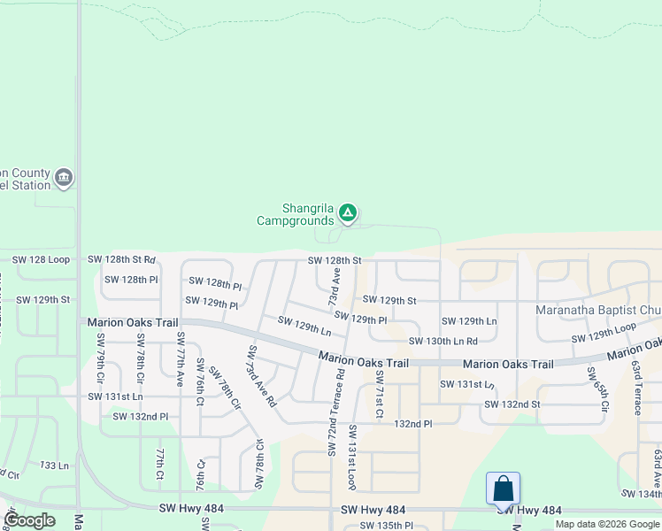 map of restaurants, bars, coffee shops, grocery stores, and more near 12800 73rd Avenue in Ocala