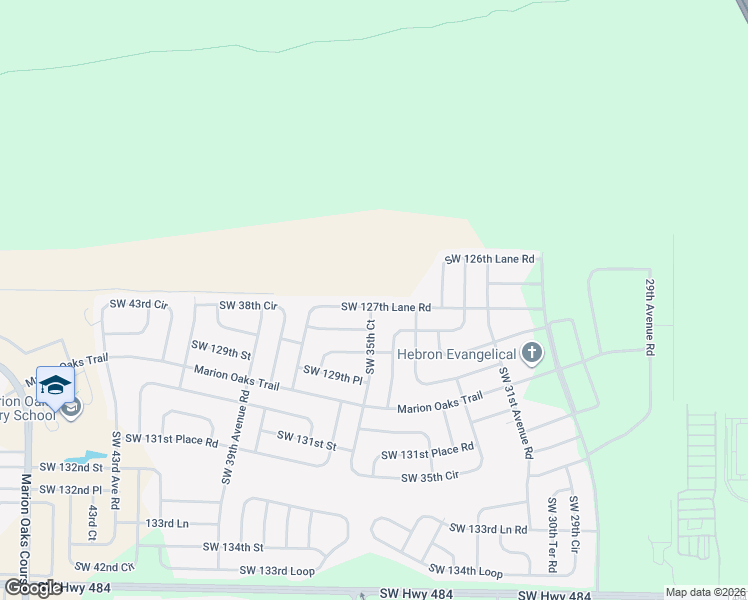 map of restaurants, bars, coffee shops, grocery stores, and more near 3549 Southwest 127th Lane in Ocala