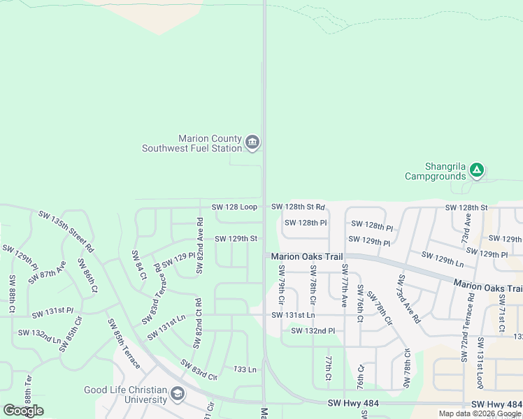 map of restaurants, bars, coffee shops, grocery stores, and more near 7971 Southwest 128th Street Road in Ocala