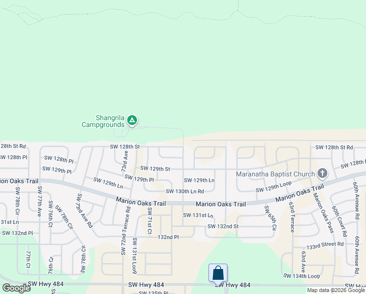 map of restaurants, bars, coffee shops, grocery stores, and more near Southwest 128th Street in Ocala