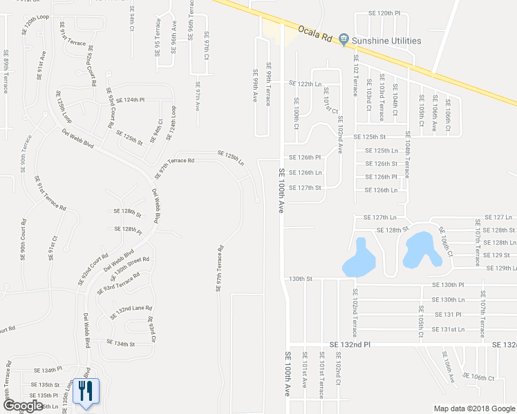 map of restaurants, bars, coffee shops, grocery stores, and more near 9872 Southeast 125th Lane in Summerfield