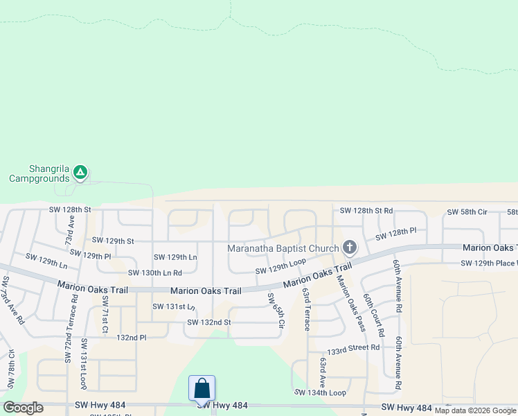 map of restaurants, bars, coffee shops, grocery stores, and more near 6730 Southwest 129th Loop in Ocala