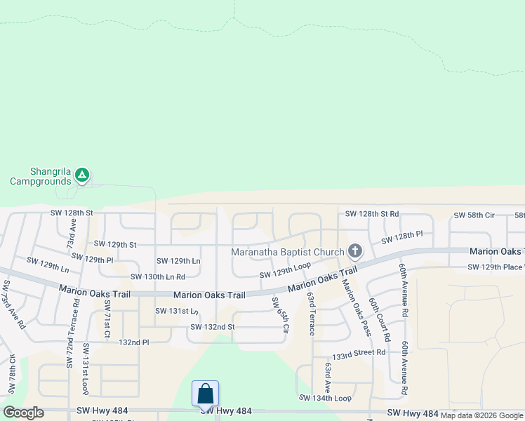 map of restaurants, bars, coffee shops, grocery stores, and more near 6730 Southwest 129th Loop in Ocala