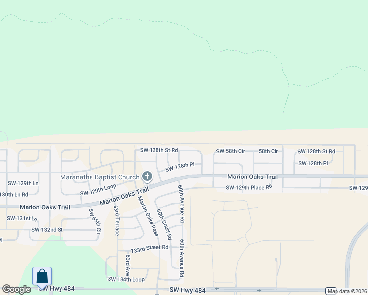 map of restaurants, bars, coffee shops, grocery stores, and more near 6039 Southwest 128th Street Road in Ocala