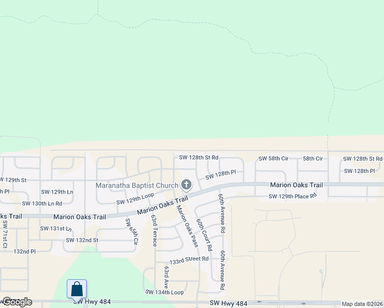 map of restaurants, bars, coffee shops, grocery stores, and more near 6193 Southwest 128th Street Road in Ocala