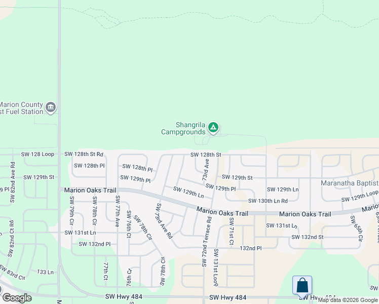 map of restaurants, bars, coffee shops, grocery stores, and more near 7393 Southwest 128th Street in Ocala