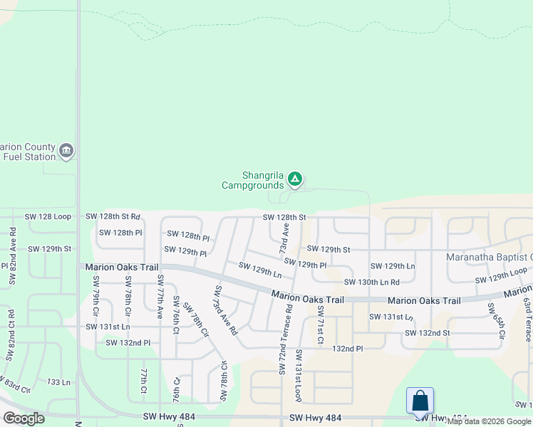 map of restaurants, bars, coffee shops, grocery stores, and more near 12800 73rd Avenue in Ocala