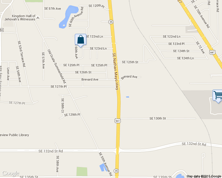 map of restaurants, bars, coffee shops, grocery stores, and more near 6370 Southeast 127th Place in Belleview