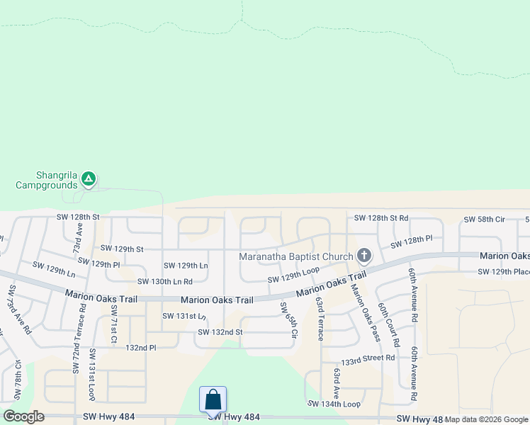 map of restaurants, bars, coffee shops, grocery stores, and more near 6730 Southwest 129th Loop in Ocala