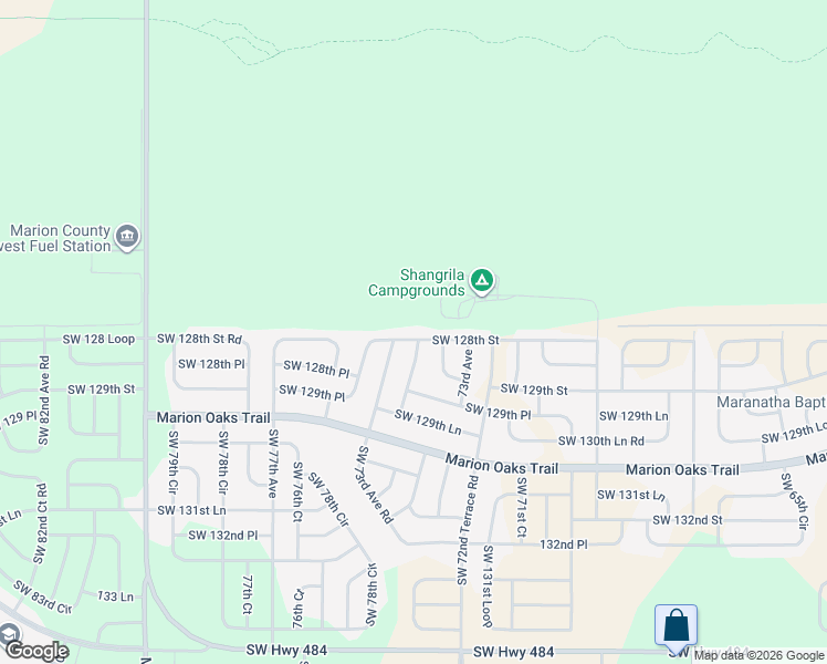 map of restaurants, bars, coffee shops, grocery stores, and more near 7393 Southwest 128th Street in Ocala