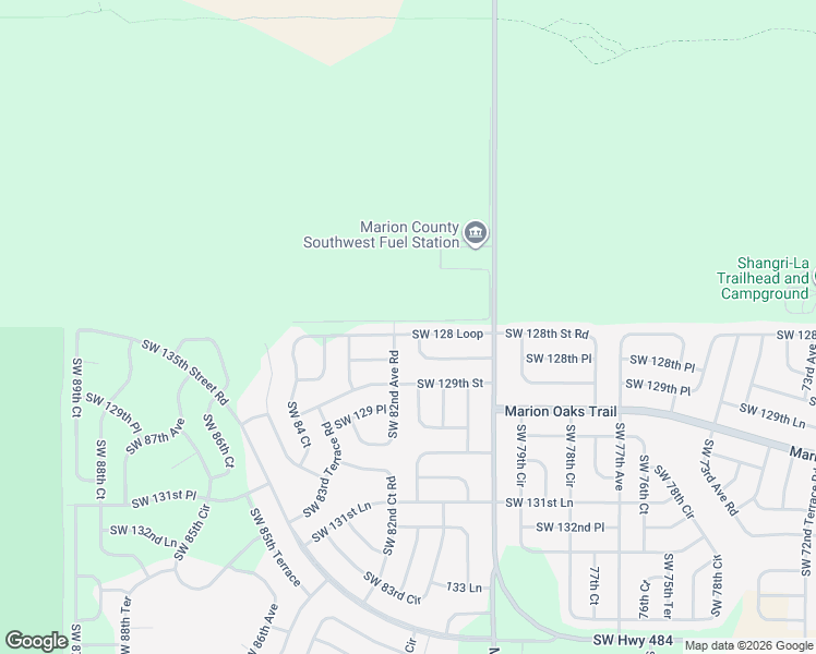 map of restaurants, bars, coffee shops, grocery stores, and more near 8121 Southwest 128 Loop in Ocala