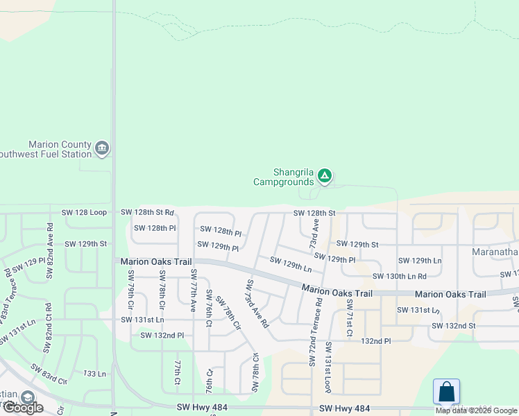 map of restaurants, bars, coffee shops, grocery stores, and more near 7421 Southwest 128th Street in Ocala